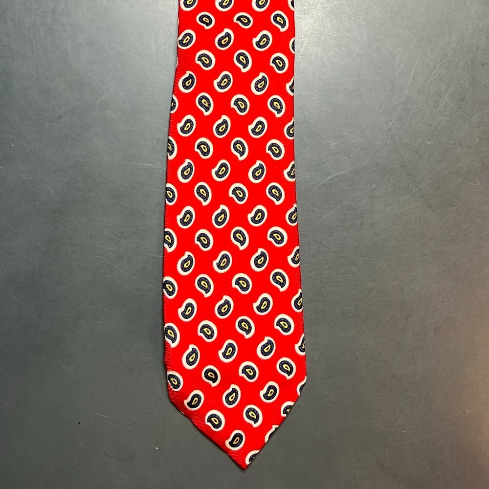 Italian Silk J. Crew Tie Red Paisley